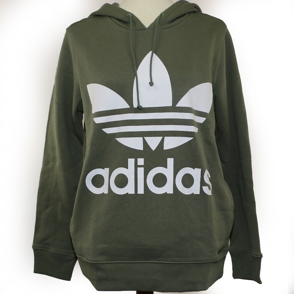 adidas trefoil hoodie base green